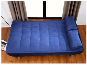 Kanapa rozkładana MISHAN z tkaniny - Kolor: niebieski