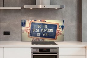 Szklany Panel Drewniana Tabliczka z Napisem