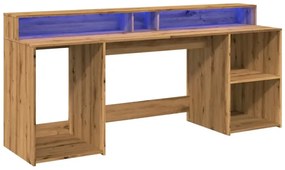 Podświetlane biurko 200 cm dąb artisan - Fixi