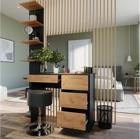 Toaletka antracyt/złoty dąb 90x40x75 sherry