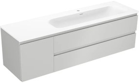 Mexen Orio szafka łazienkowa 160 cm z umywalką Vela prawą, 2S, 1D, szara mat/biała mat - 91A13-16047-3-BBFFF62-W23P01
