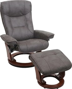 Fotel relaksacyjny Halifax, ciemnoszary, kolor orzechowy