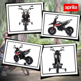 AIYAPLAY Elektryczny motocykl dziecięcy 12 V z 2 silnikami, kółka podporowe, amortyzator, koła 33,5 cm, muzyka, USB | Aosom PL