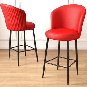 Zestaw krzeseł barowych Uras Red and Black, 6 szt., 6 szt.