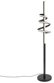 Designerska lampa podłogowa czarna ze ściemnialną diodą LED i przełącznikiem 3-stopniowym - Rolla