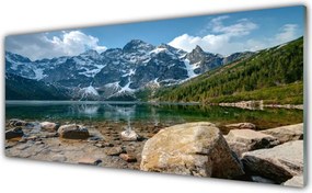 Szkło do Kuchni na Ścianę Górska Panorama Z Jeziorem