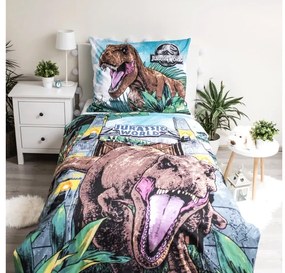 PrzytulneMieszkanie.pl PrzytulneMieszkanie.pl Świecąca bawełniana pościel JURASSIC WORLD ROAR kolorowa Rozmiar pościeli: 70 x 90 cm | 140 x 200 cm