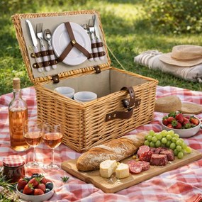 Arôme Kosz piknikowy dla 4 osób Natur, 40 x 28 x 20 cm