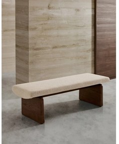 Beżowo-ciemnonaturalna ławka z tkaniny szenilowej Topaz – Kave Home