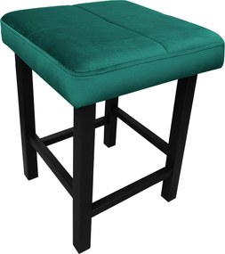 Taboret KLASYK tkanina Welur stelaż metalowy : Kolor Stelaża - Czarny , Kolor tkaniny - VELVET - MG20, Typ tkaniny - Velvet, Wysokość - 45 cm