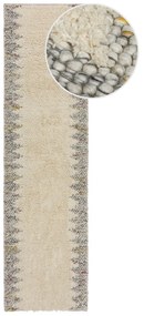 Szaro-kremowy chodnik z mieszanki wełny tkany ręcznie 60x230 cm Minerals Border – Flair Rugs