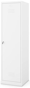 Metalowa szafa gospodarcza AGNES, 500 x 1850 x 500 mm, biała