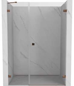 Mexen Lunar-B drzwi prysznicowe uchylne prawe 120 cm, transparent, różowe złoto - 832S-120-050-60-00-P