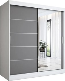Szafa przesuwna 180 cm biel + antracyt P4-H86