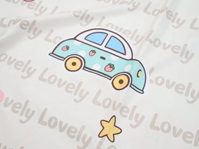PrzytulneMieszkanie.pl PrzytulneMieszkanie.pl Pościel bawełniana do łóżeczka  AUTA LOVELY różowa