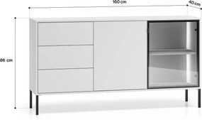 Komoda Harmona 160 cm z szufladami i oświetleniem - kaszmir