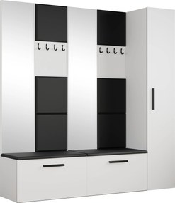 Masseno Garderoba MODULO 201,2/204/40 cm do Przedpokoju Nowoczesna Biała