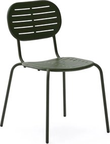 Ciemnozielone metalowe krzesło ogrodowe Brai – Kave Home