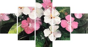Obraz - Różowe i białe kwiaty (125x70 cm)