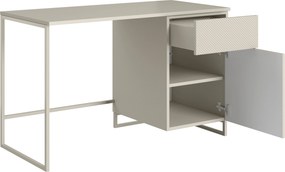 Biurko Asha 120 cm z szufladą - kaszmir / kaszmirowy stelaż