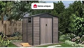 Wiata ogrodowa ADELMO ze stali galwanizowanej, drewnopodobnej – kolor szary – 4,15 m²