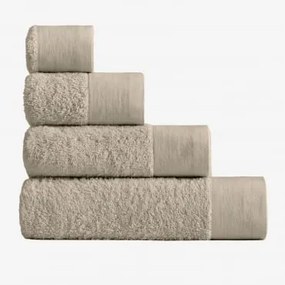 Ręcznik Z Bawełny I Lnu Markel Kremowa Tapioca & Ręcznik Do Rąk (50 X 90 Cm) - Sklum