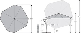 Doppler Pokrowiec zamienny na parasol PROTECT 400P jasnoszary