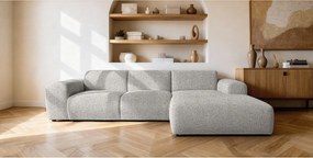 Narożnik GIN 310x192 cm | Pufa w kształcie litery L | Tkanina PUENTE 03 Kremowo-Biała | Nowoczesny Design & Premiumowy Komfort