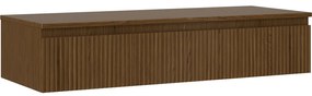 Mexen Rivel szafka łazienkowa podumywalkowa 120 cm z blatem, 1 szuflada, ryflowana , orzech - 91A20-12023-1-BFC86