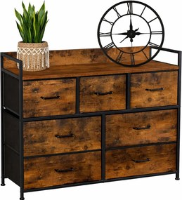 Industrialna Wysoka Komoda Z Szufladami Rustykalny Brąz T4-B42