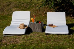 Szare leżanki ogrodowe ze stolikiem Successo