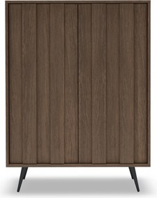 Komoda wysoka Flaro 93 cm z oświetleniem - dąb dunin