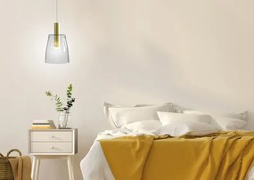 Szklana minimalistyczna lampa wisząca LED - V028 Swing