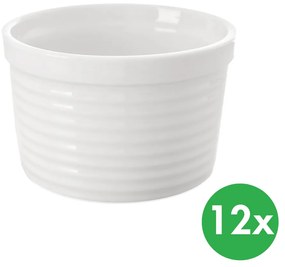 Naczynie do pieczenia, śr. 10 cm, wys. 6,5 cm, porcelana biała, 12 szt