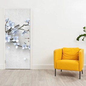 Fototapeta na drzwi - Niebieskie kwiaty (95x205cm)