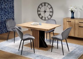 Nowoczesny rozkładany stół Lavende 130-175x85 cm z płyty laminowanej w kolorze dąb wotan/czerń