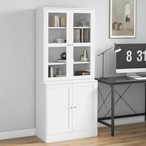 HOMCOM regał na książki biały nowoczesny regał ścienny z dwiema półkami do salonu sypialni 76x40x178 cm | Aosom PL
