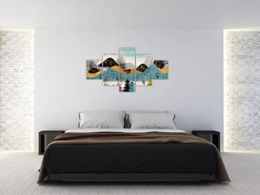 Obraz graficzny z jeleniem (125x70 cm)