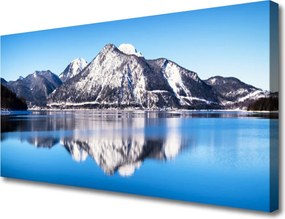 Duży obraz na płótnie Błękitne Jezioro wśród Szczytów