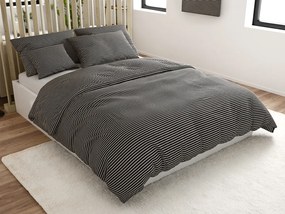 PrzytulneMieszkanie.pl PrzytulneMieszkanie.pl Bawełniana pościel STRAVON czarno-szara hotelowa kieszeń Rozmiar pościeli: 70 x 90 cm | 140 x 200 cm