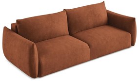 Rozkładana sofa z tkaniny szenilowej w kolorze terakoty 230 cm Leila – Makamii