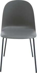 Zestaw 2 nowoczesnych krzeseł „Leandro” z antracytowego polipropylenu z metalową ramą cm 45x50 82h