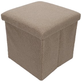 Pufa ze schowkiem boucle BINI, 38 x 38 x 38 cm