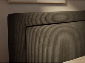 Antracytowe łóżko kontynentalne ze schowkiem 180x200 cm Fresco – Maison de Rêve