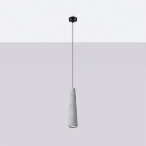 Lampy wiszące industrialny Zyntria, beton - 1 źródło światła 4000K - L.8 x H.125 cm - szary