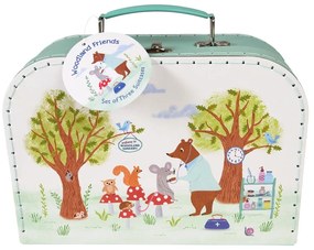 Kartonowe dziecięce pojemniki na zabawki 3 szt. 21x28x8 cm Woodland Friends – Rex London