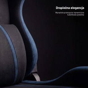 Fotel gamingowy młodzieżowy Diablo X-One Small Size materiałowy, Night Blue