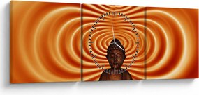 Obraz statuetki (z zegarem) (90x30 cm)