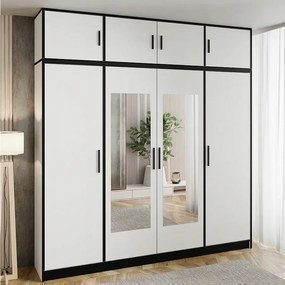 Szafa czterodrzwiowa DIOR 207 4d z nadstawką biały