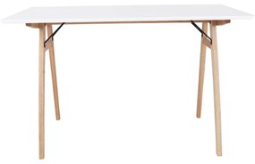 Biały stół z brązowymi nogami House Nordic Vojens Desk, dł. 120 cm